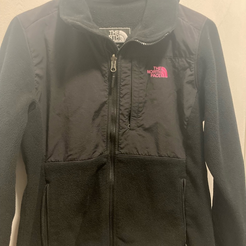 The North Face Black Jacket with Pink Logo